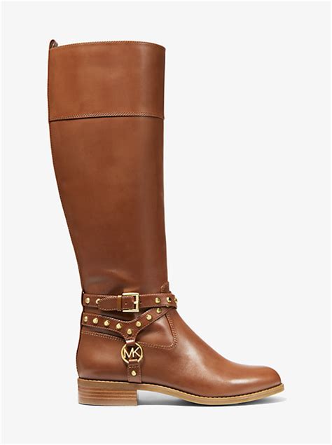 michael michael kors preston two-tone leather boot|Preston Studded Leather Boot .